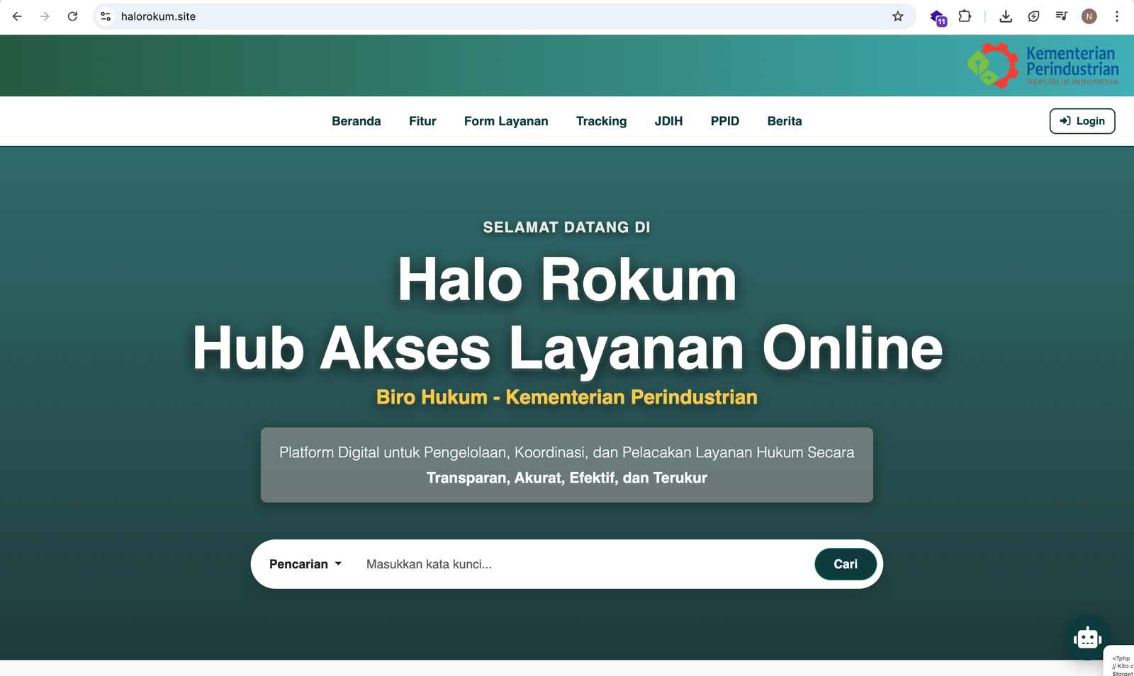 Halo Rokum Hub Akses Layanan Online Biro Hukum - Project Laravel Nasrul